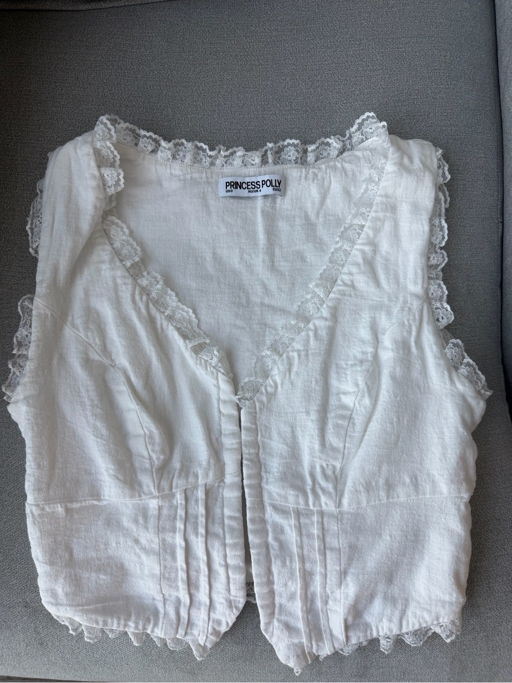 Princess Polly Silvanna Top White Size 0 - Picture 3 of 4